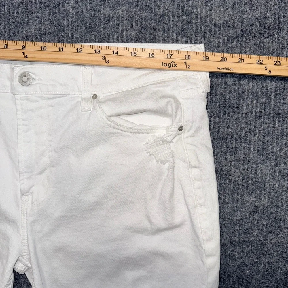 Hudson Zack Skinny Jeans Mens 38 White Distressed Ripped Denim Pants